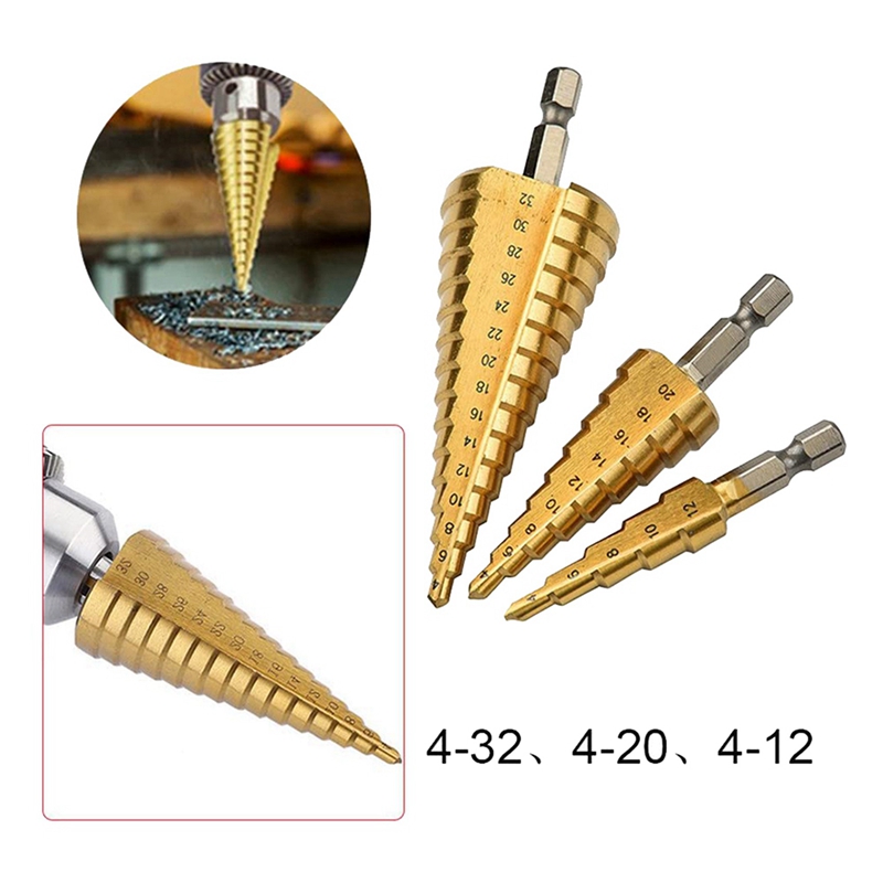 Step Drill Bit Set Titanium Hss Cobalt - A23T HSS Step Drill Bit Set