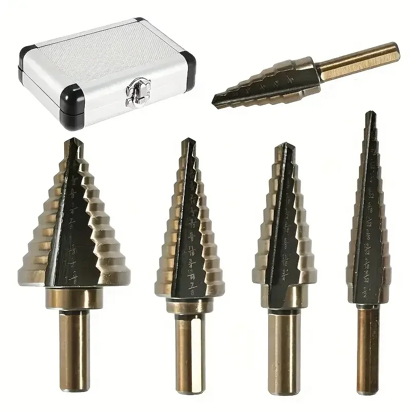 Step Drill Bit Set Titanium Hss Cobalt - Carbon Steel Black Fillister Head Step