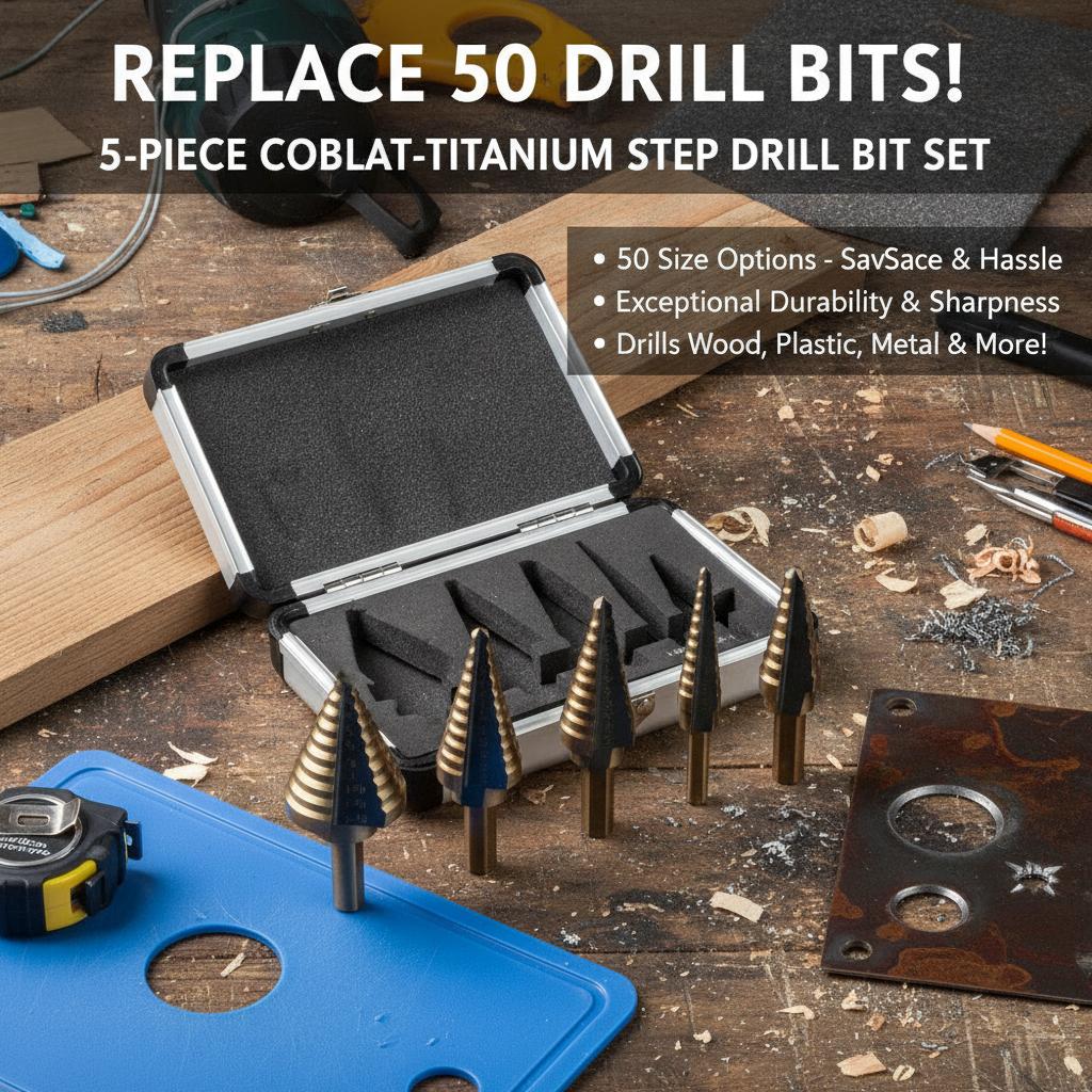 Step Drill Bit Set 50 Sizes In - đánh giá và giá Step Drill Bit Set Titanium Hss Cobalt