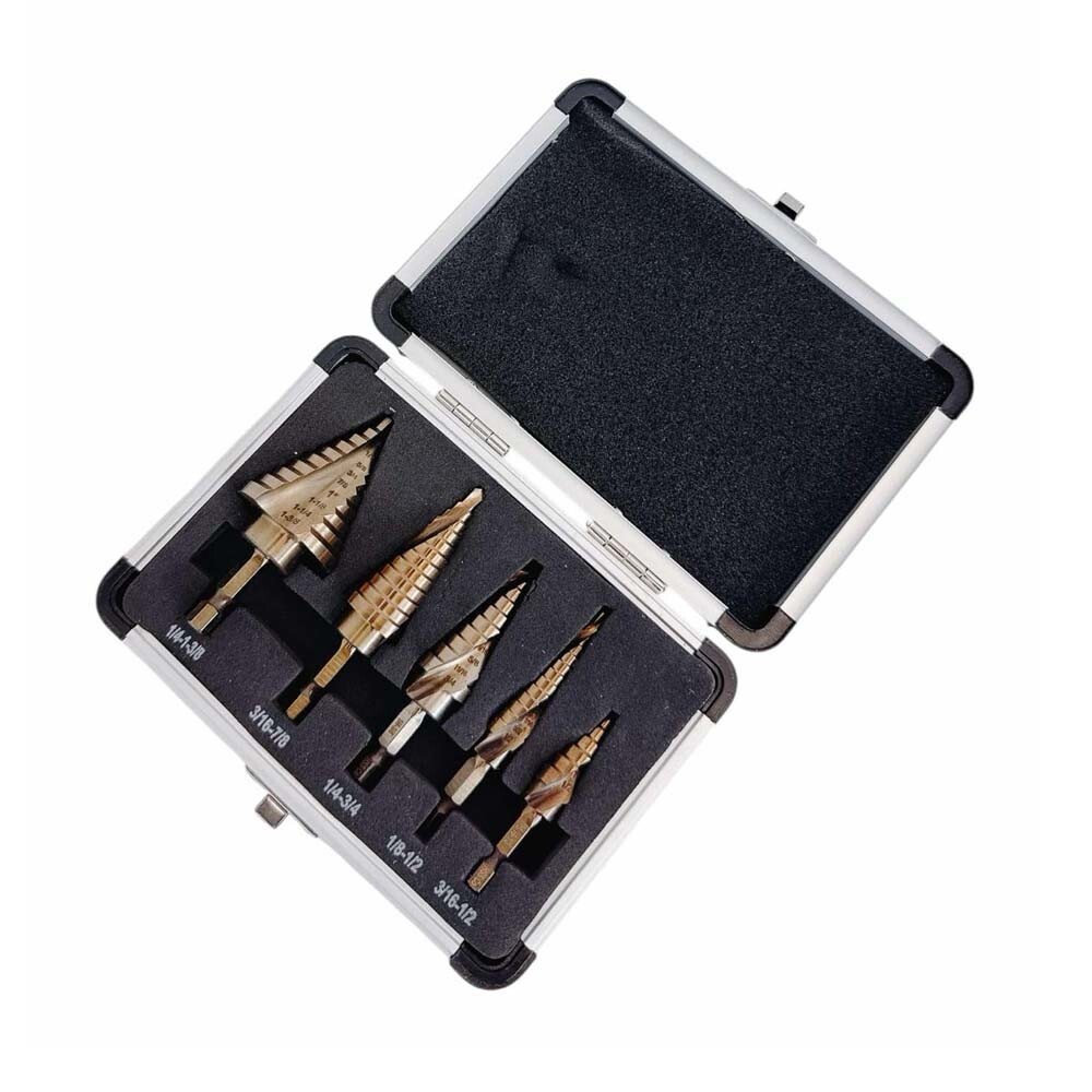 5 Pc Drill Bit Set Cobalt Spir - đánh giá và giá Step Drill Bit Set Titanium Hss Cobalt