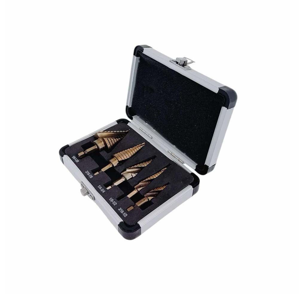 5 Pc Drill Bit Set Cobalt Spir - đánh giá và giá Step Drill Bit Set Titanium Hss Cobalt