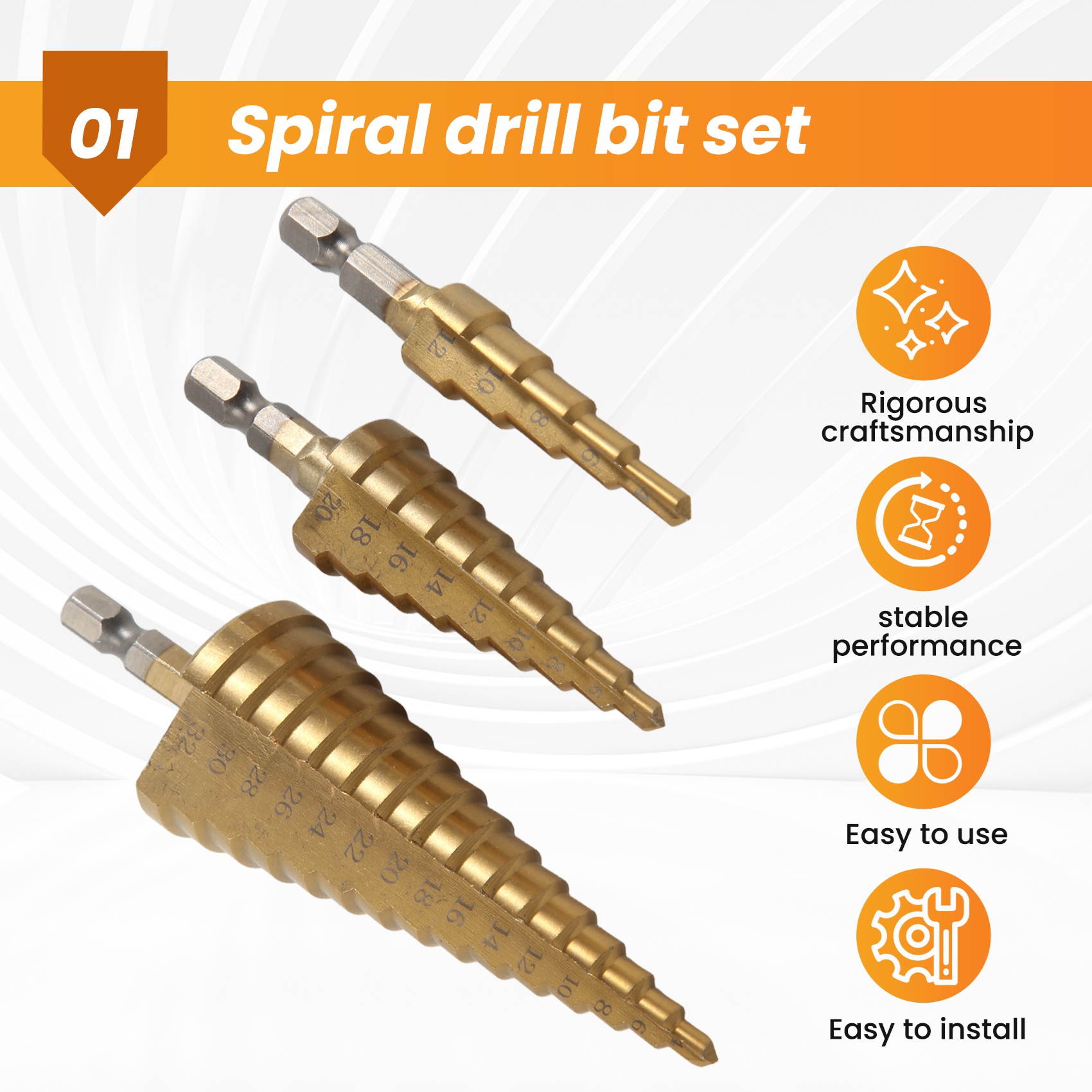 A23T 3Pc HSS Step Cone Taper D - đánh giá và giá Step Drill Bit Set Titanium Hss Cobalt