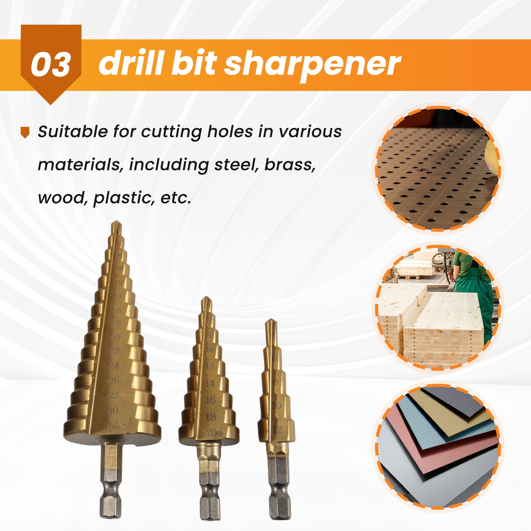 A23T 3Pc HSS Step Cone Taper D - đánh giá và giá Step Drill Bit Set Titanium Hss Cobalt