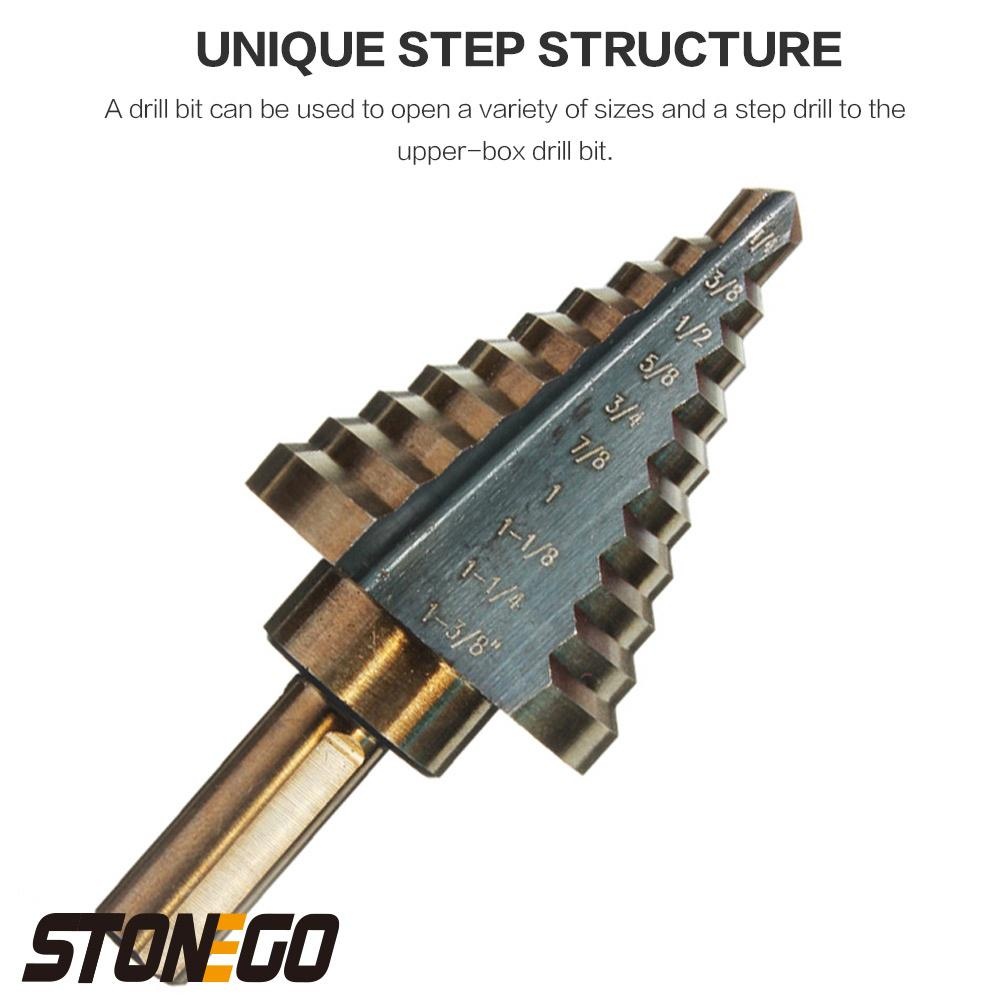 5Pcs Step Drill Bit Set HSS Co - đánh giá và giá Step Drill Bit Set Titanium Hss Cobalt