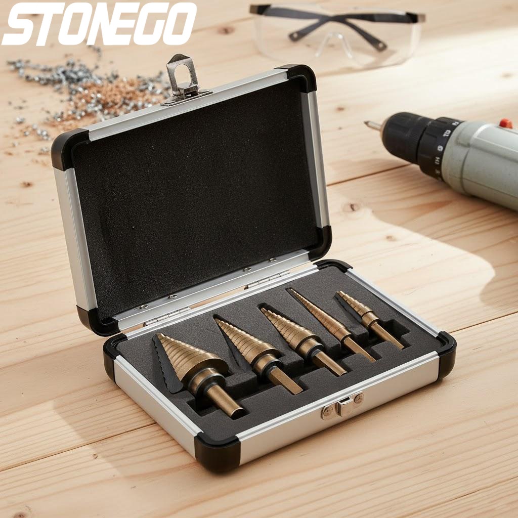 5 Pcs Cobalt Step Drill Bit Se - đánh giá và giá Step Drill Bit Set Titanium Hss Cobalt