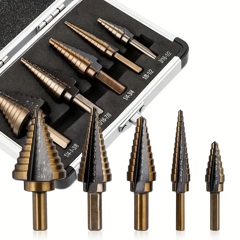 Carbon Steel Black Fillister H - đánh giá và giá Step Drill Bit Set Titanium Hss Cobalt