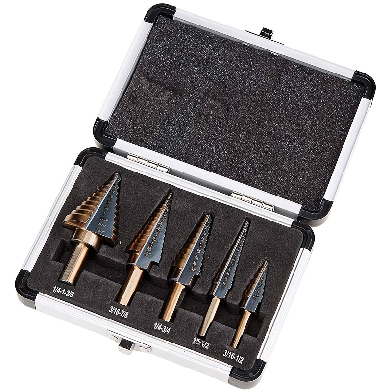 5pcs Hss Cobalt Step Drill Bit - đánh giá và giá Step Drill Bit Set Titanium Hss Cobalt