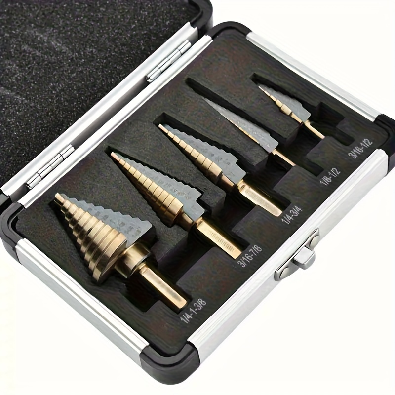 5pcs Hss Cobalt Step Drill Bit - đánh giá và giá Step Drill Bit Set Titanium Hss Cobalt