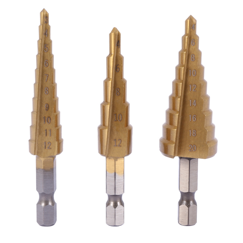 A23T 6 Pcs HSS Titanium Step D - đánh giá và giá Step Drill Bit Set Titanium Hss Cobalt