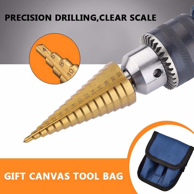 A23T 6Pc HSS Step Cone Taper D - đánh giá và giá Step Drill Bit Set Titanium Hss Cobalt