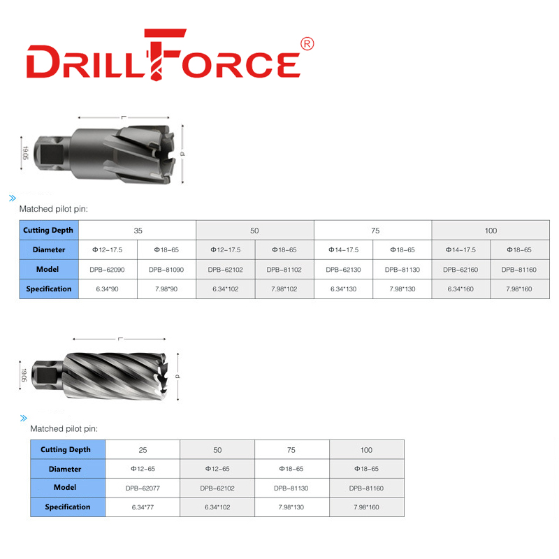 Drillforce TCT HSS Hình Khuyên - đánh giá và giá Pilot Pin For Annular Cutter Center Pin