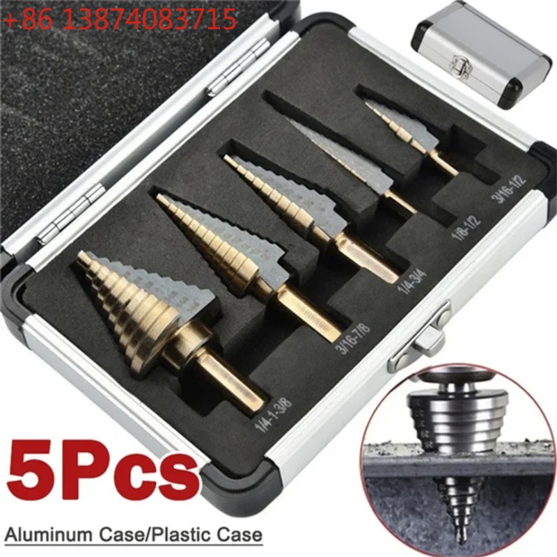 5pcs Step Drill Bit Set Hss Co - đánh giá và giá Step Drill Bit Set Titanium Hss Cobalt