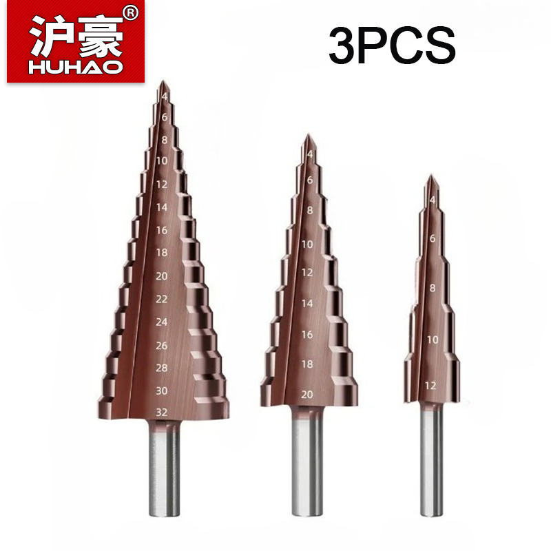 HUHAO 3PCS M35 Contains Cobalt - đánh giá và giá Step Drill Bit Set Titanium Hss Cobalt