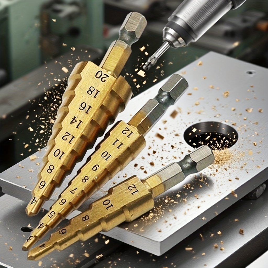 3pcs HSS Cobalt Step Drill Bit - đánh giá và giá Step Drill Bit Set Titanium Hss Cobalt