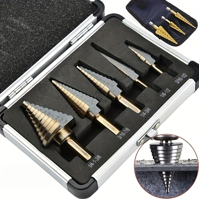 3pcs HSS Cobalt Step Drill Bit - đánh giá và giá Step Drill Bit Set Titanium Hss Cobalt