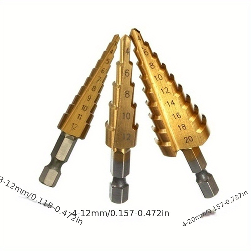 3pcs HSS Cobalt Step Drill Bit - đánh giá và giá Step Drill Bit Set Titanium Hss Cobalt