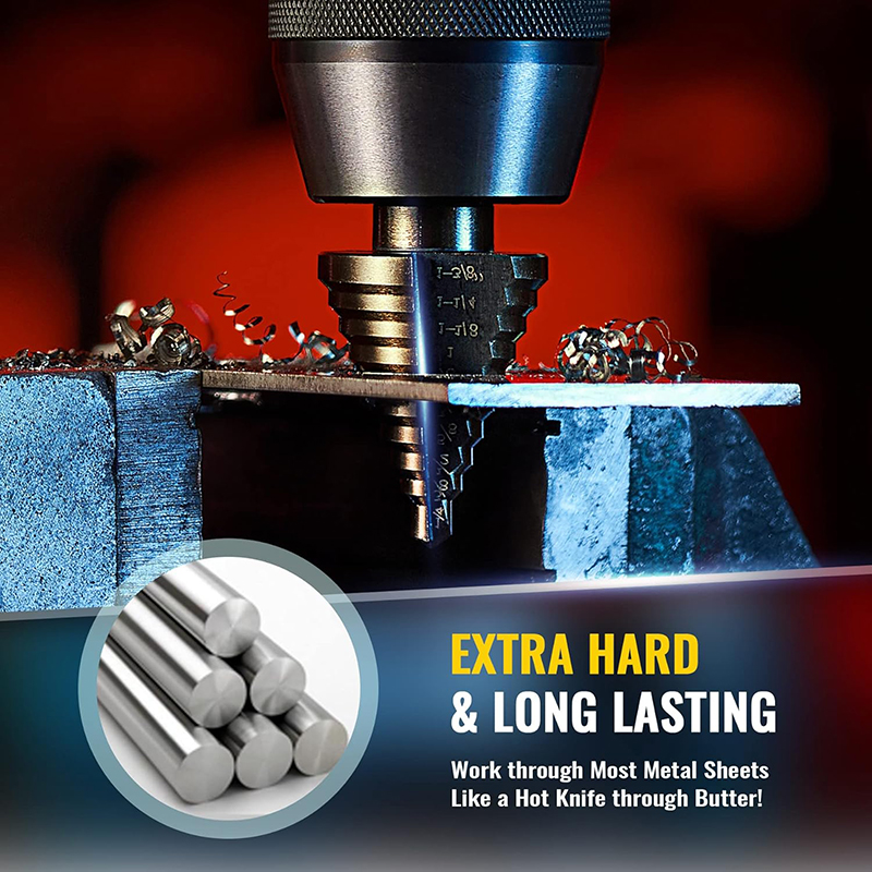 5pcs Step Drill Bit Set Hss Co - đánh giá và giá Step Drill Bit Set Titanium Hss Cobalt