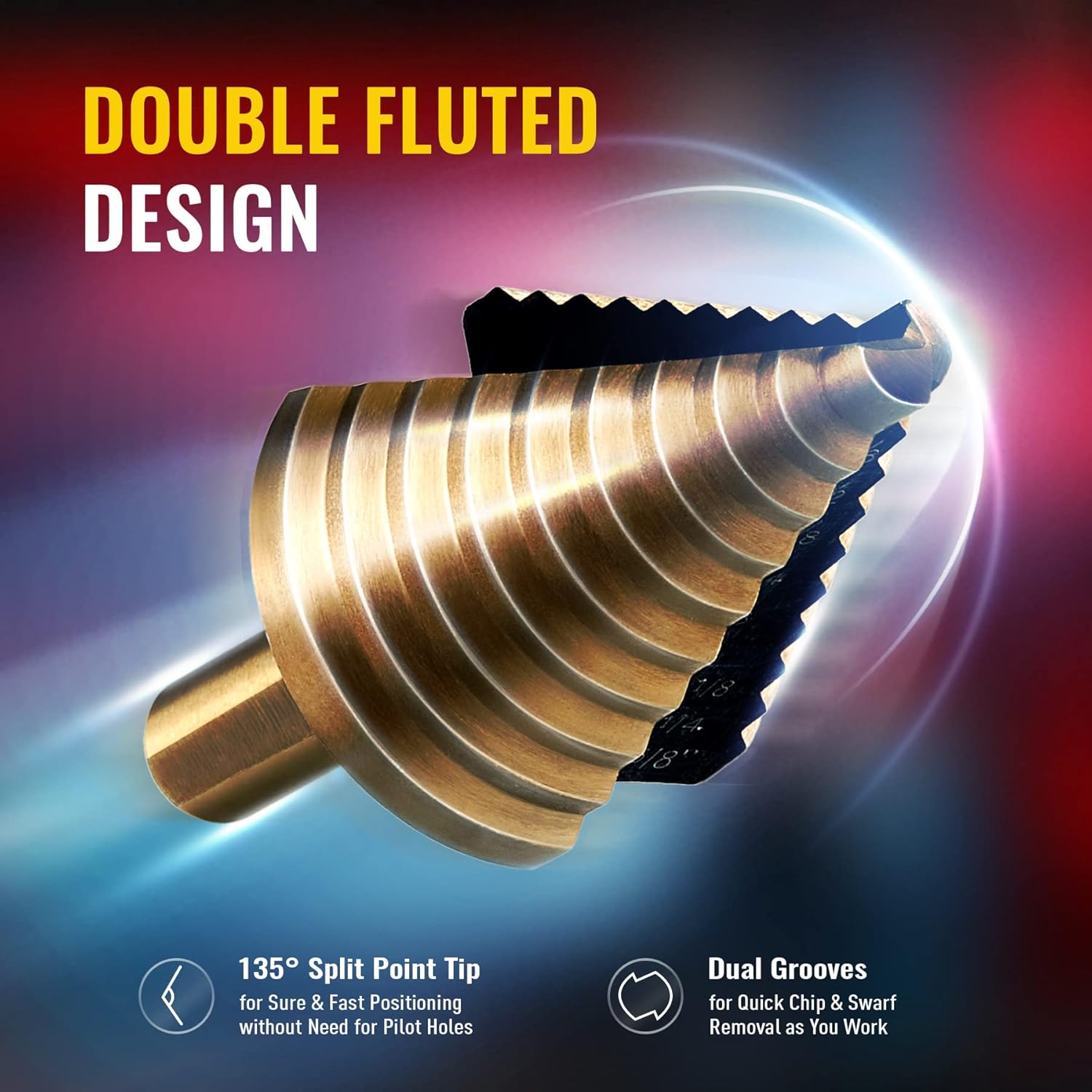 5pcs Step Drill Bit Set Hss Co - đánh giá và giá Step Drill Bit Set Titanium Hss Cobalt
